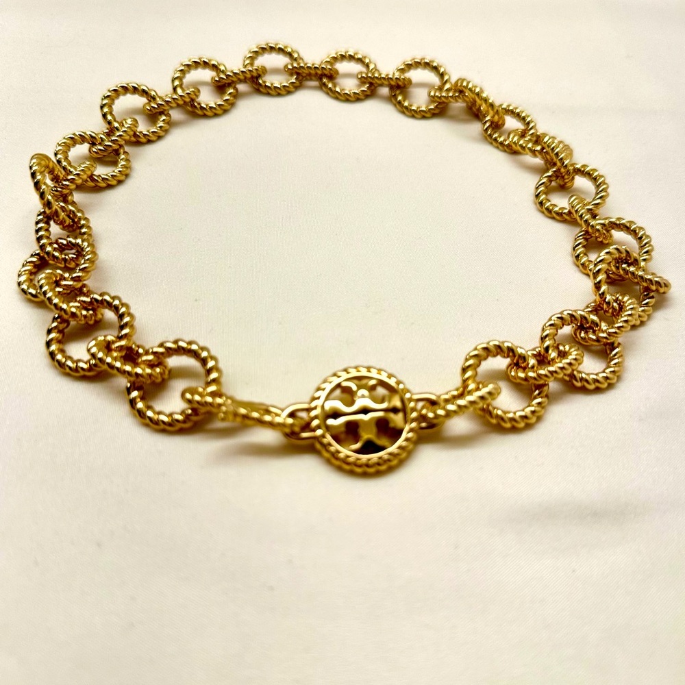 Tory Burch Textured Rope Necklace, Gold, Style 137691